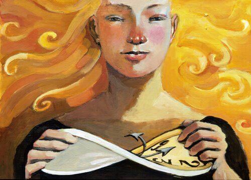 Ragazza con orologio in mano