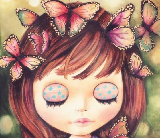 bambina farfalla