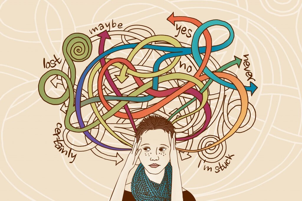 Donna stressata più opzioni