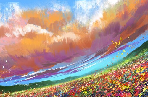 luogo speciale campo con fiori