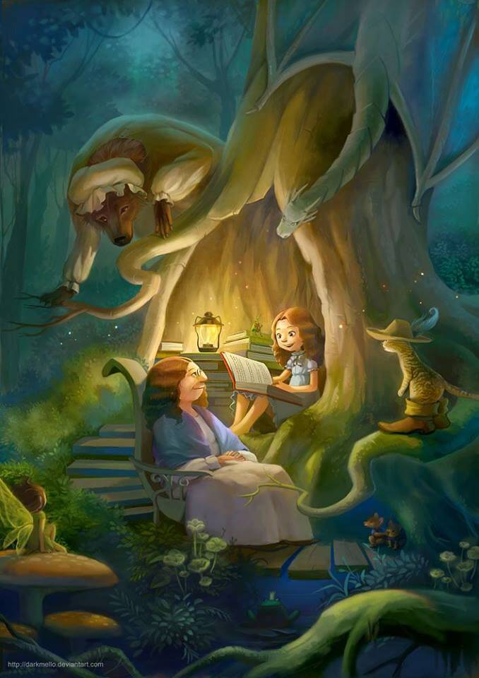 madre e figlia leggendo favole