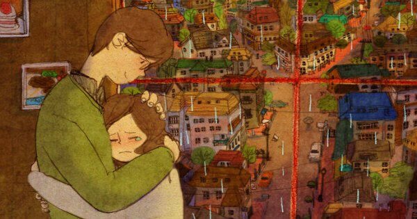 ragazza piange tra le braccia del fidanzato