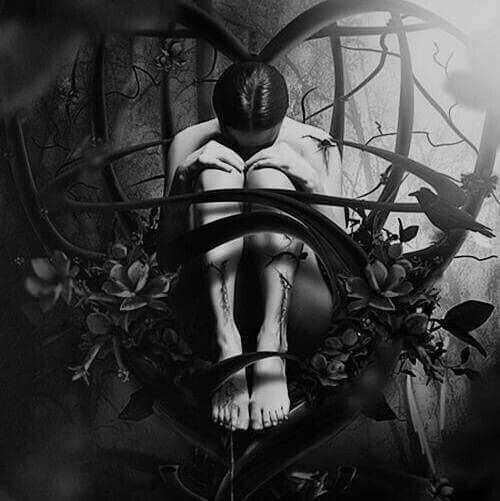 uomo al centro di un cuore