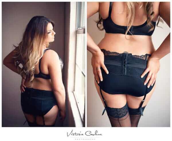 donna bionda in lingerie