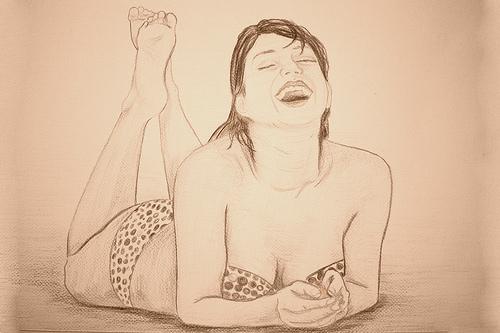 donna in mutande e reggiseno