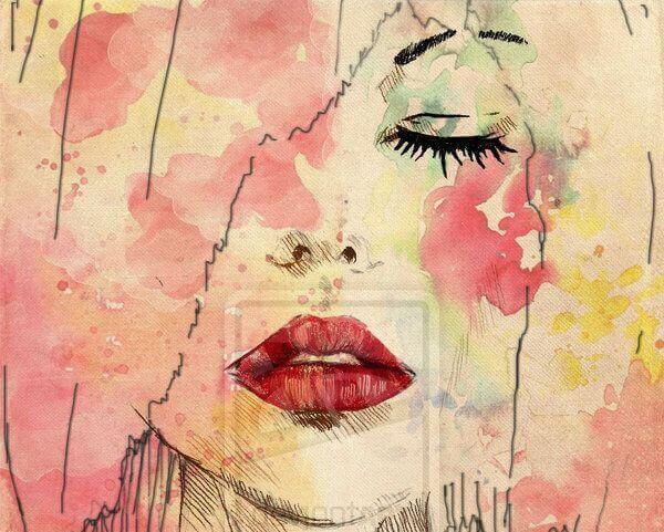 sensibilità faccia di donna colorata