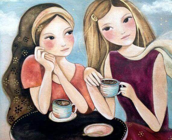 Amiche che prendono il caffe