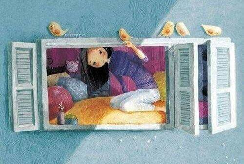 ragazza alla finestra