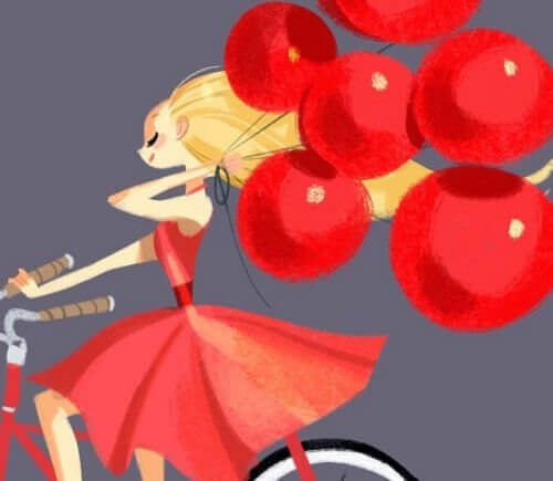 Ragazza-in-bicicletta-con-palloncini