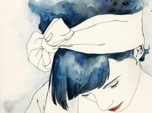 donna con fiocco in testa