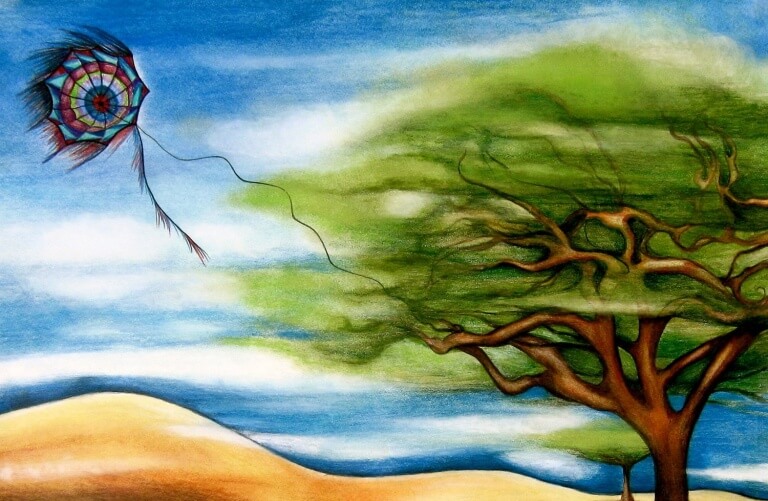 albero al vento