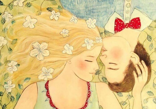 coppia sul prato ad occhi chiusi