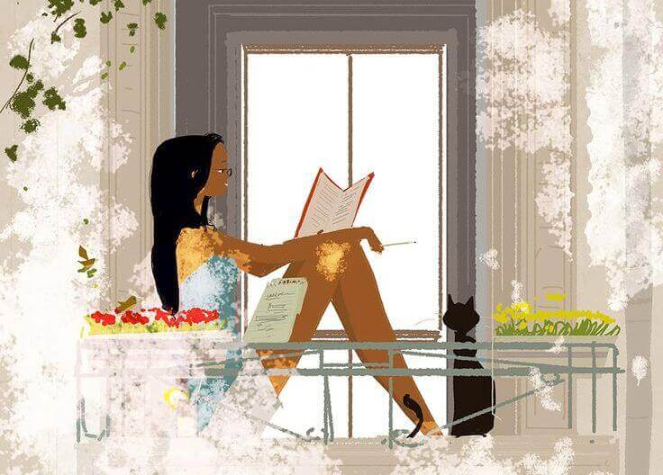 donna-alla-finestra-con-gatto