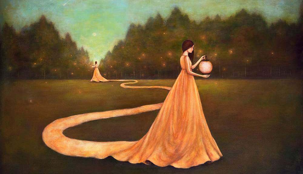 donan che trova se stessa in un giardino