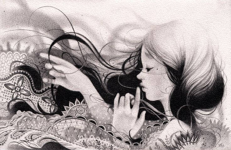 ragazza bianco e nero