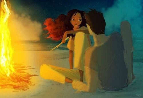 coppia-innamorata-alla-luce-del-falo