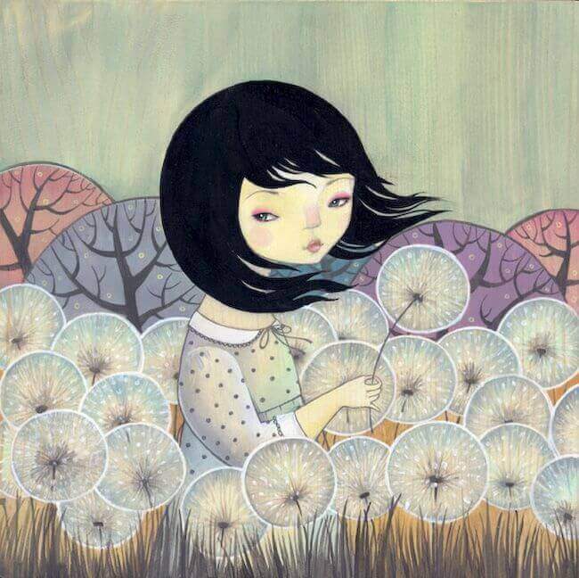 donna-in-campo-di-soffioni