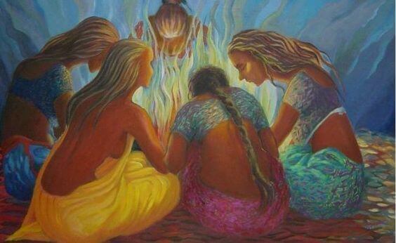 donne intorno ad un fuoco