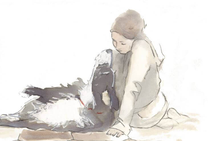 Ragazza con il suo cane