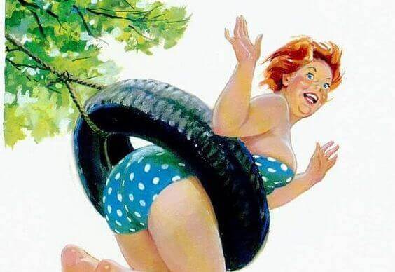 Ragazza-felice-in-altalena