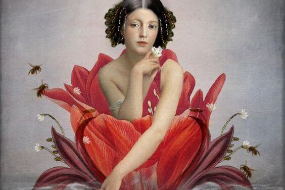 donna rinasce da un fiore