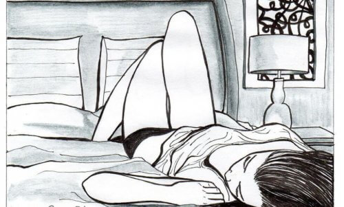 donna sdraiata sul letto