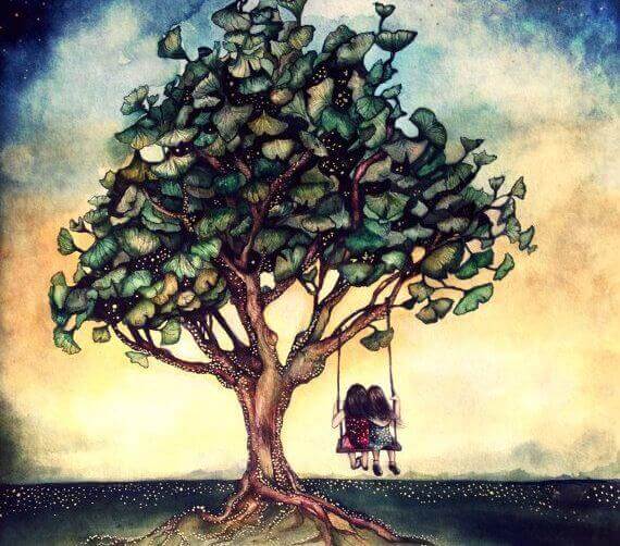 amiche-su-unaltalena-appesa-ad-un-albero