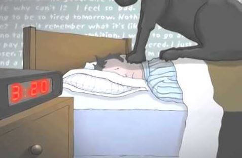 cane nero su una persona nel letto