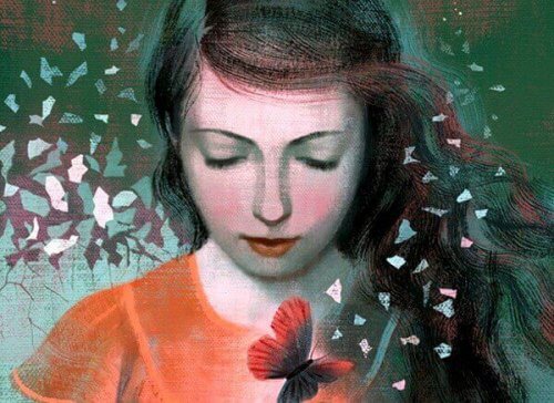 ragazza con farfalla