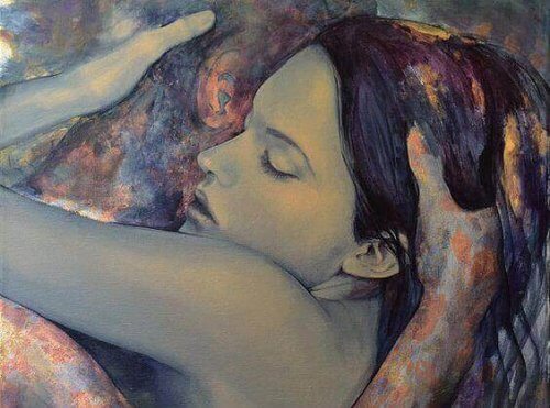 coppia che si abbraccia con passione amare