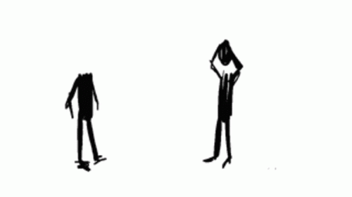 un omino senza testa e un altro che se la mette