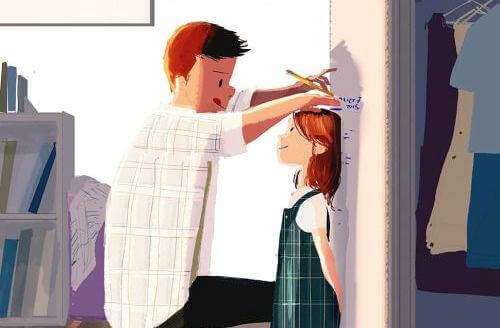 uomo-che-segna-laltezza-di-una-bambina-sulla-porta