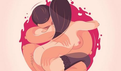 coppia stilizzata che fa l'amore