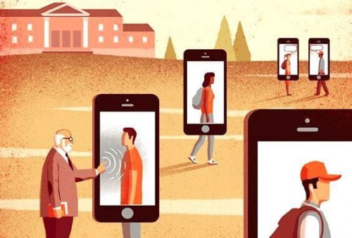 persone dentro al cellulare