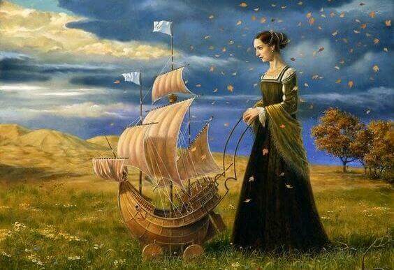 Coppia con testa a cubo di Rubik.