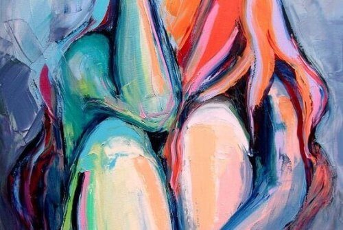 Rappresentazione di donna depressa