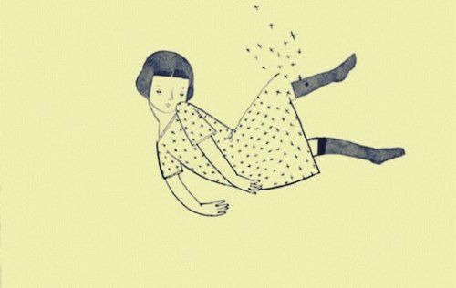 Ragazza che cade