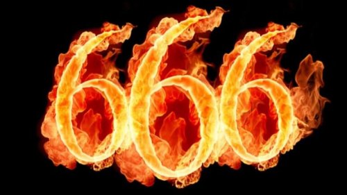 Numero 666 con fiamme