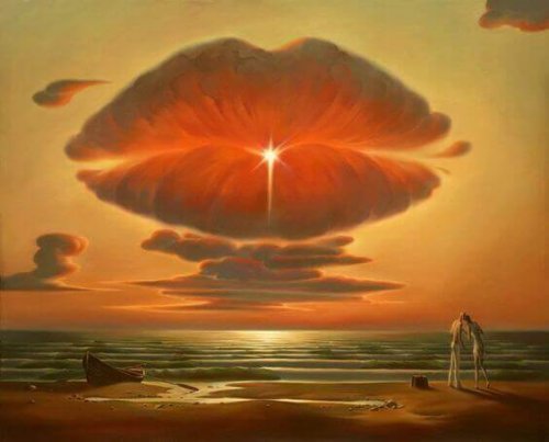 Nuvole a forma di labbra
