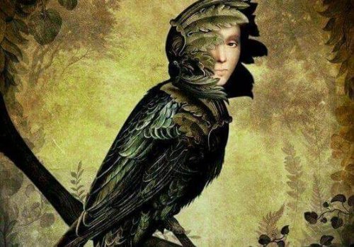 Gufo con faccia da uomo