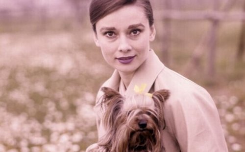 Audrey Hepburn con il suo cane