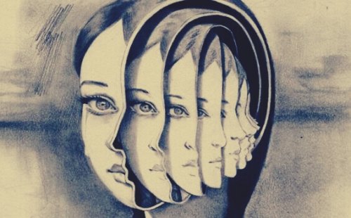 Testa di donna con all'interno altre teste come in una matrioska, simbolo della voce dell'ego