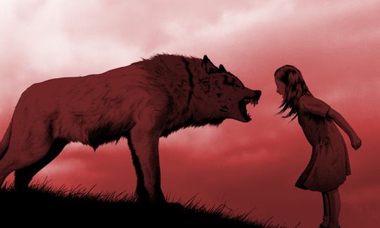 Bambina contro lupo