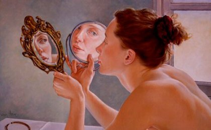 Donna con specchio