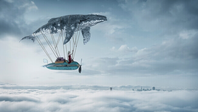 Mongolfiera con balena