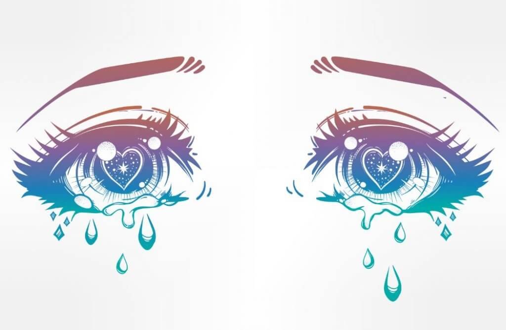 Occhi tristi con lacrime