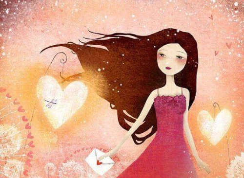 Ragazza con cuore consapevole che tutto è possibile