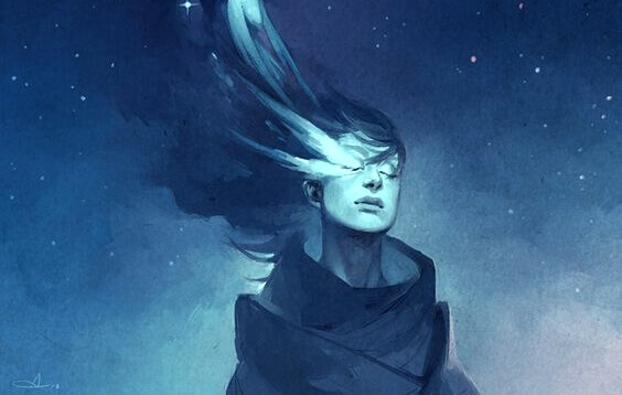 Ragazza con occhi chiusi crescita personale