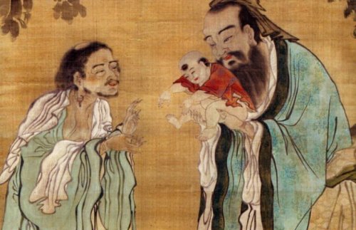 Uomini cinesi con bambino