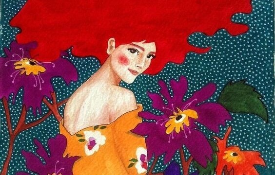 Donna con i capelli rossi